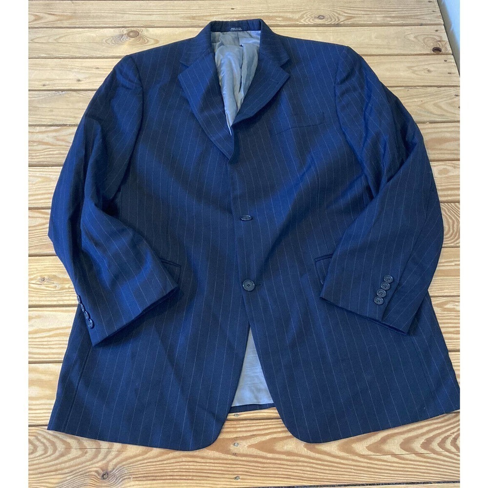 Hart Schaffner Marx Suit Jacket Size 42L Men’s Navy Button Front